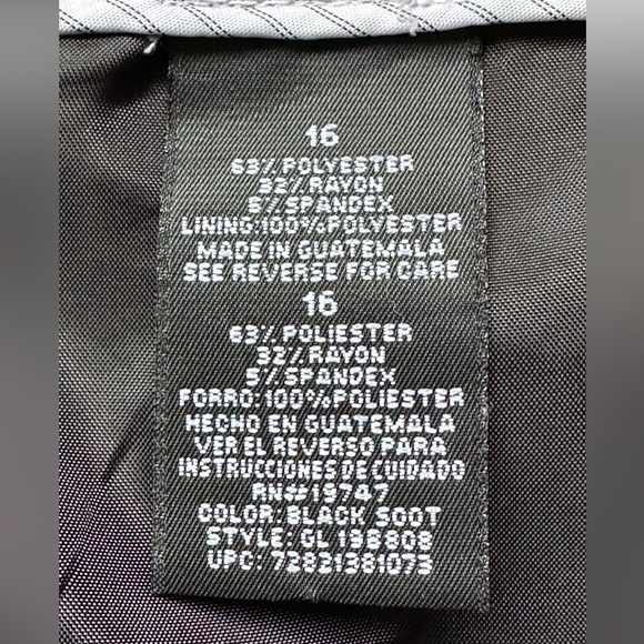 George Black Midi Skirt Closure Zipper In Back Fully Lined Liner Has Rip Sz 16 - Picture 6 of 11